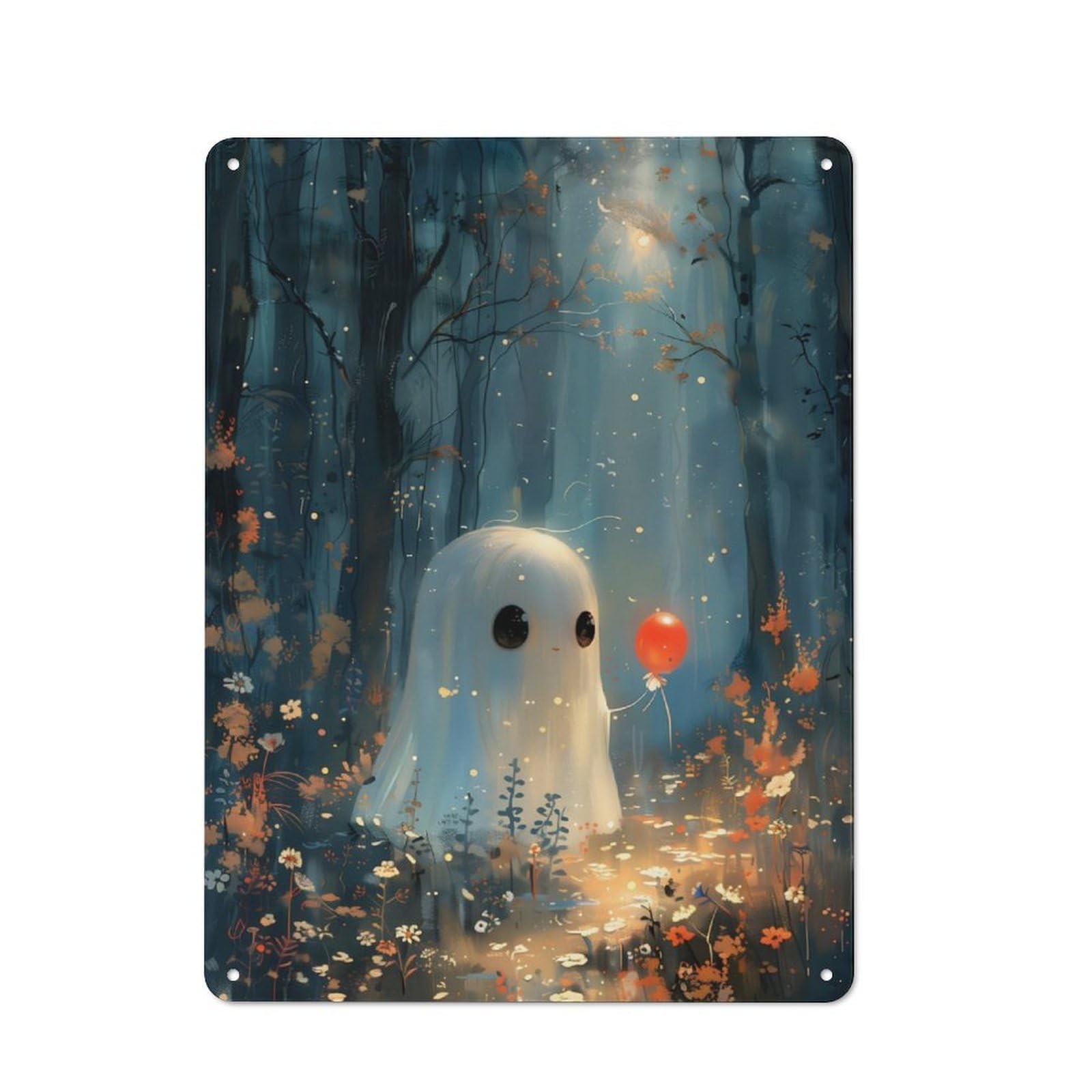 Junmoney Forest Ghost Retro Metal Wall Sign 40X30cm For Guest Room Or Hallway, New-Space Wall Decor For Home Decor Collectors