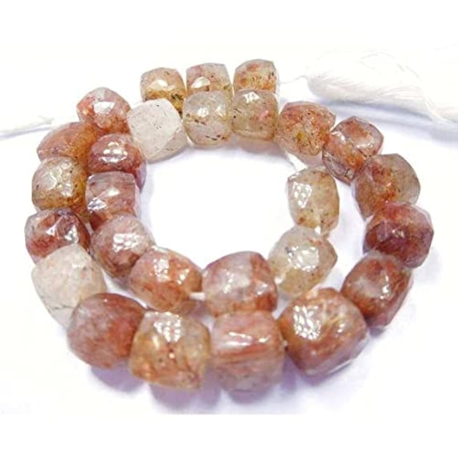 Perles cube LKBEADS quartz rutile cuivre naturel pour bijoux bohème