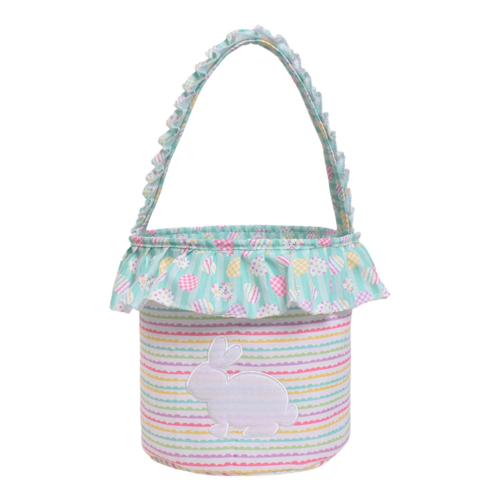 Nucelit Sturdy Easters Themed Storage Basket Rabbits Pattern Washable Foldable Organizers Kitchen Playroom Essential Easters Party Decorations