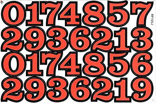 (シャシャン)XIAXIN 防水 PVC製 ナンバー ステッカー セット 耐候 耐水 数字 番号 シール キャラクター 表札 スーツケース ネームプレート ロッカー 屋内外 兼用 TS-532 (1, オレンジXブラック)