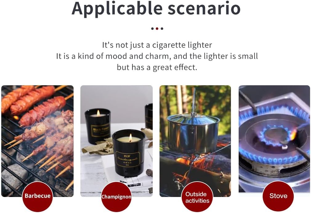 2PC Butane Torch Lighters, 7.9IN Refillable Torch Lighter Adjustable Jet Flame Butane Lighter Long Pen Lighter for Grill BBQ Candle Camping (Gas Not Included)