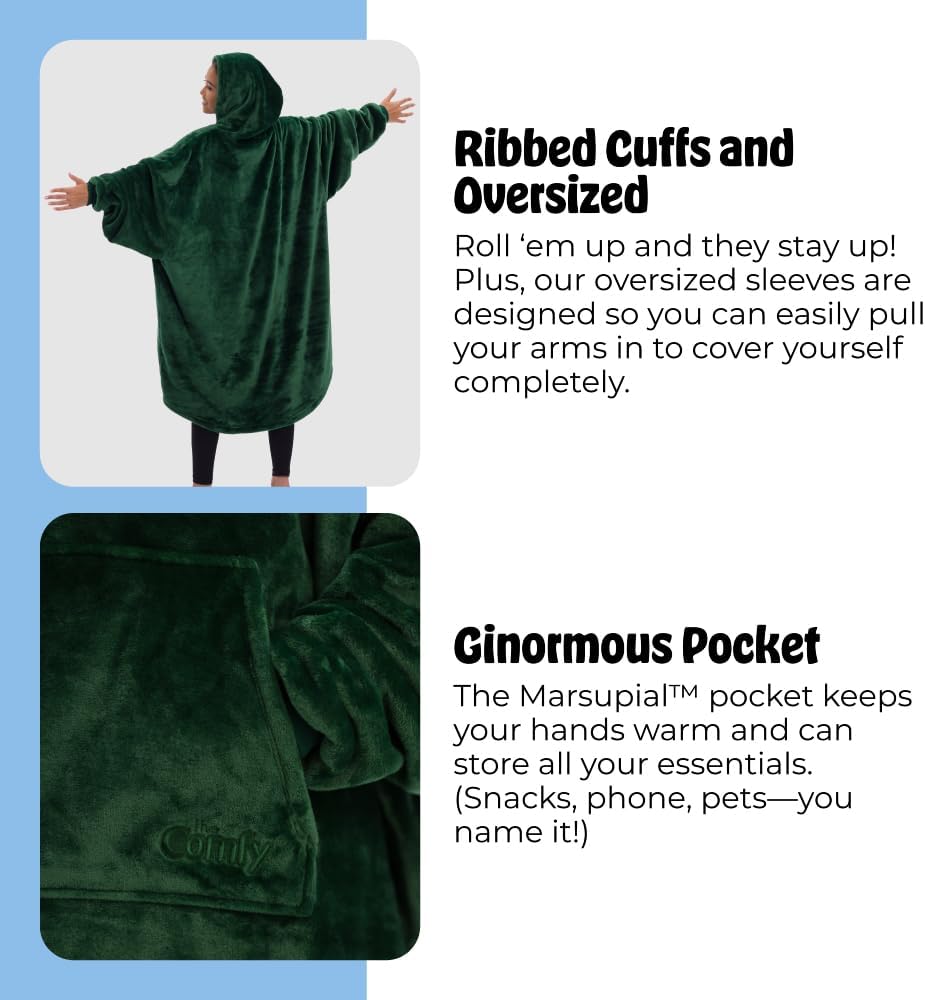 THE COMFY Dream | Lightweight Microfiber Fleece Wearable Blanket, Oversized Design Hood & Pocket from Shark Tank, Cozy Gifts - Image 5