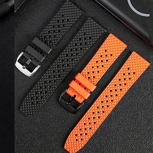 Correa de fluoroelastómero de 22mm para reloj deportivo con resistencia total al agua 5