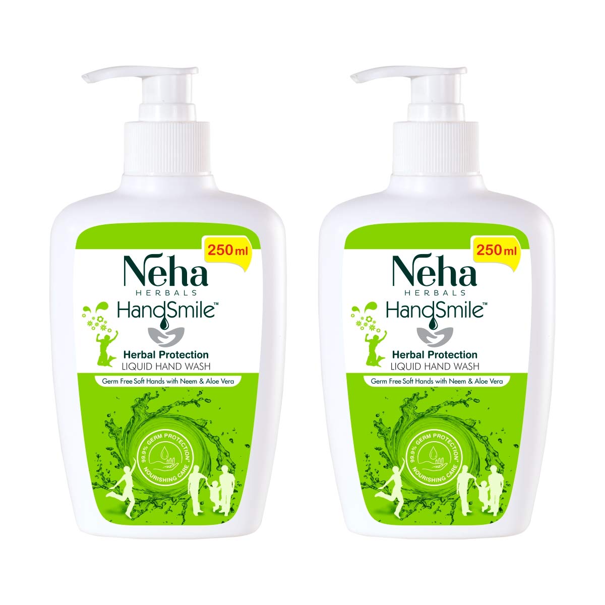 NEHA HERBALHandwash Pump 250ml (Pack of 2) (Green)