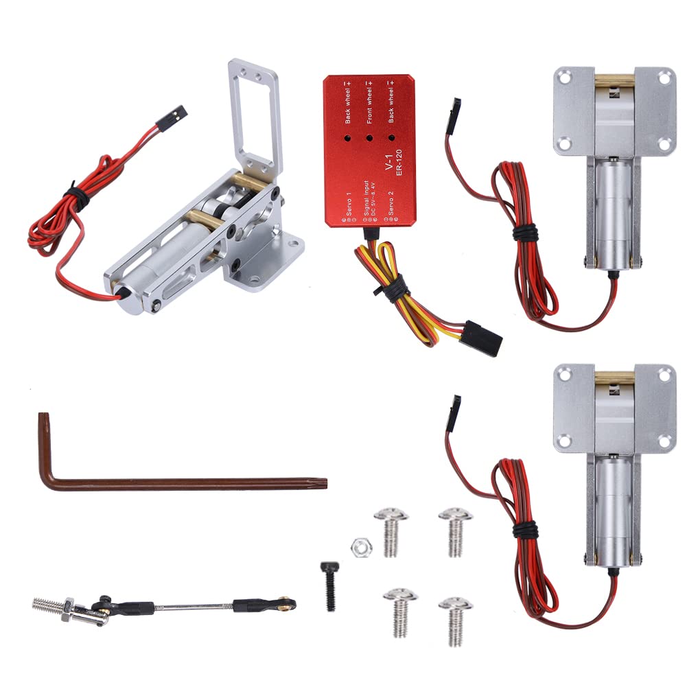 JP Hobby ER-120 Elektrisches Einziehfahrwerk, 27 x 80 x 22 mm/1,1 x 3,1 x 0,9 Zoll Legierung, elektrisch einziehbarer Controller für Starrflügelflugzeug-RC-Zubehör (Ausziehbare Basis + Controller)