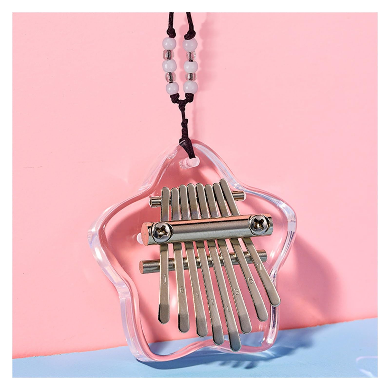 Kciuk Piano Kalimba 8 Uwaga Mini Instrument Akrylowy(2)