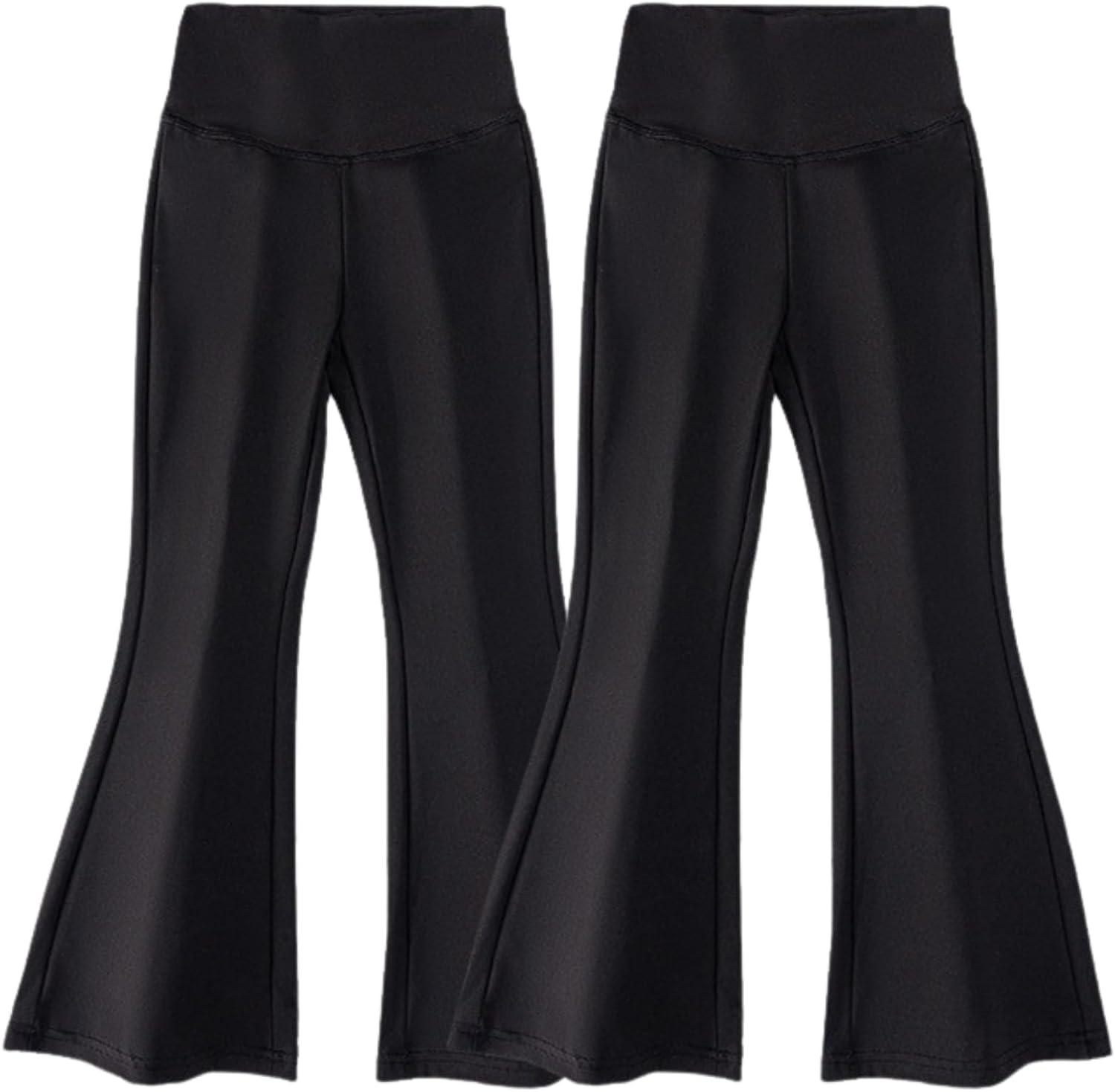 Toptim High Waist Flared Everyday Pants, Black Stretch Leggings, Athletic Bell Bottom Pants