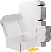 RLAVBL 12x9x4 Inch White Corrugated Shipping Mailer Boxes, Set of 20 - Sturdy Recyclable Cardboard for Small Business