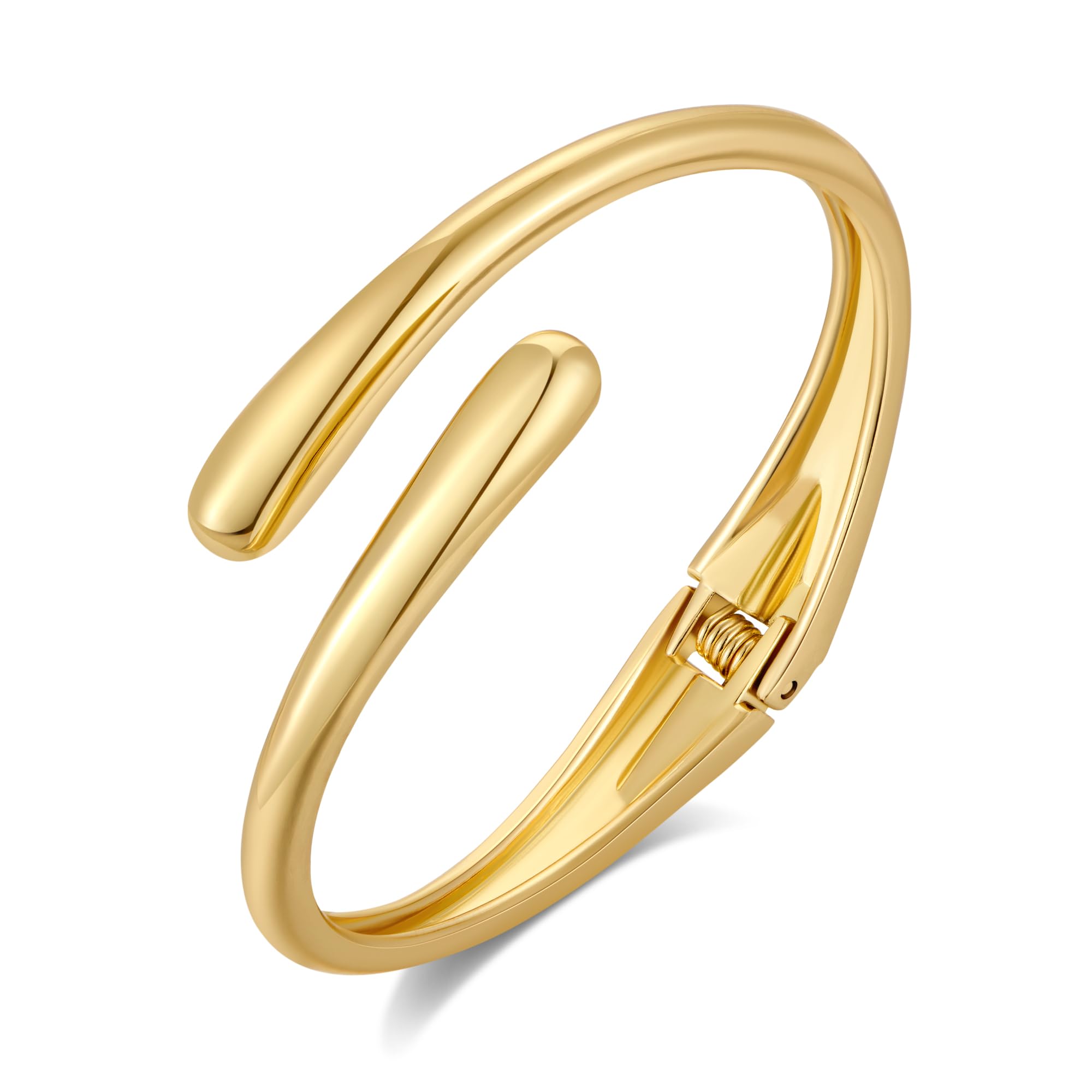 HUAYUNFANG Gold Bangle Bracelets For Women Gold Polished Thick Waterdrop Bangle Trendy Chunky Cuff bangles Jewelry for Women