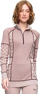 Kari Traa Smekker Half Zip Women's Baselayer Top - 100% Merino Wool Fitted Long Sleeve Knit Thermal Shirt