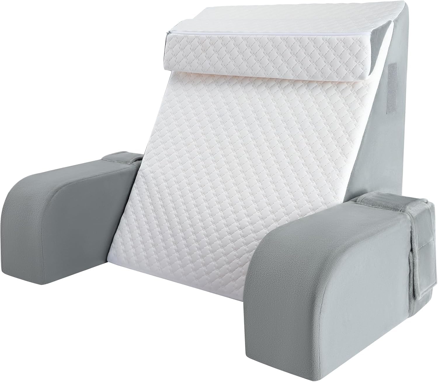 Babenest Cojín de cuña con pasamanos de espuma viscoelástica, cojín ergonómico para la espalda para cama y sofá, cojín cervical y cabecero, cojín de lectura para dormir, jugar, ver la televisión