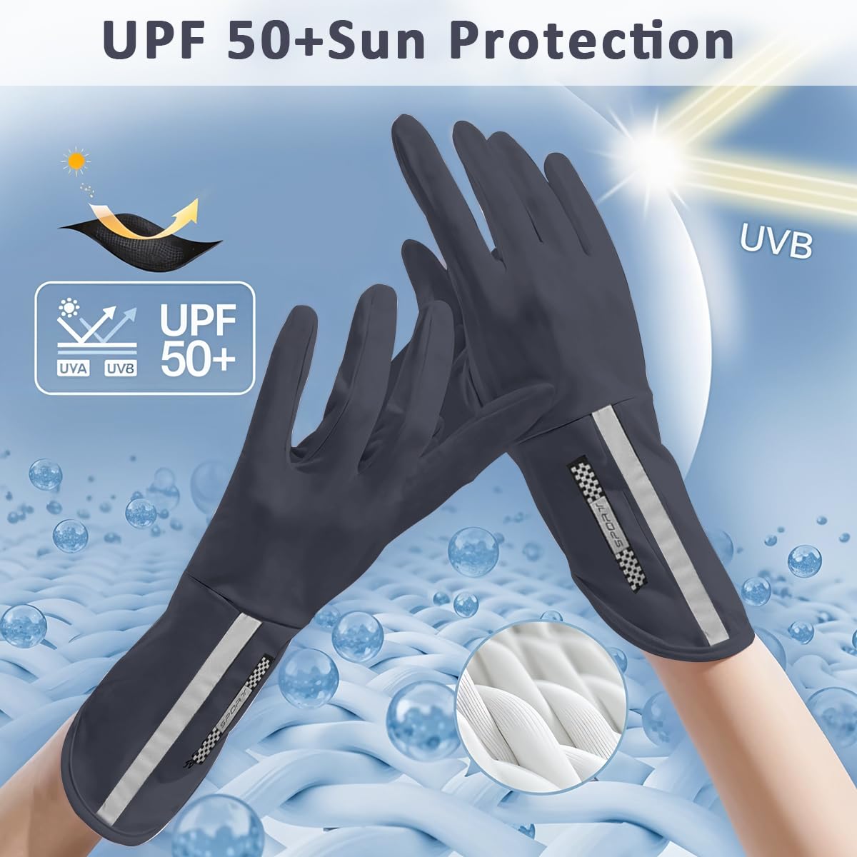 PALAY® Summer Hand Gloves for Sun Protection Gloves for Women Men UV Protection, UPF 50+ Ice Silk, Touch Screen, with Wrist Extension 3