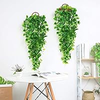 Vista 6 de Ageomet 3pcs Artificial Hanging Plants, 3.6ft Fake Ivy Vine for Wall House Room Indoor Outdoor Decoration (No Baskets)