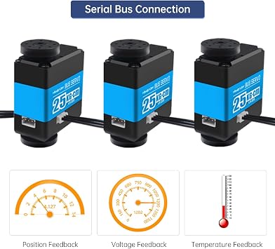 Hiwonder LX-225 High Torque Serial Bus Servo 25KG Torque with Three Connectors and Data Feedback
