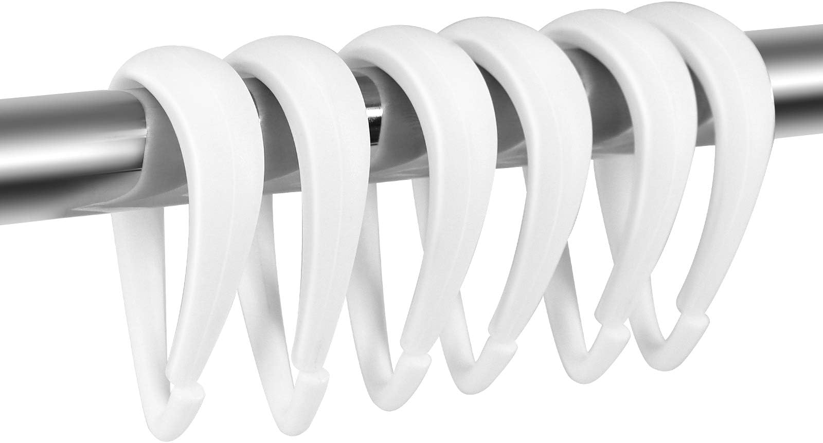 TopSpring Shower Curtain Rings, Drop Shaped Plastic Shower