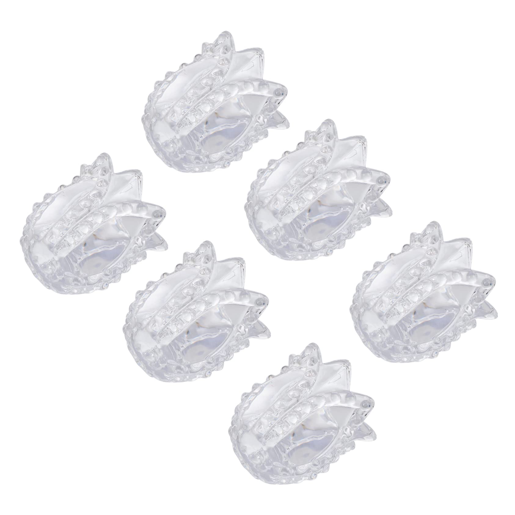 Cabilock 6pcs Flower Candle Cup Desktop Decor Candle Container Glass Candle Cup Transparent Candle Cup Tealight Holder Desktop Adornment Decorative Candle Cup Tealight Cup Candle Holder