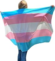 Vista 1 de Bandera trans para pared Tapiz de orgullo transgénero Grande 40 x 60 pulgadas