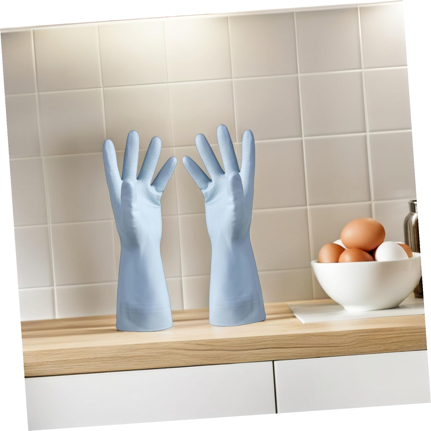 ORFOFE 6 Paia Guanti di Pulizia Riutilizzabili Guanti Impermeabili Riutilizzabili PVC