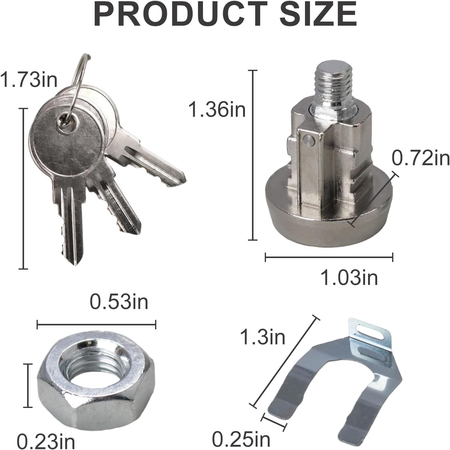 C9100 National Mailbox Lock with Keys for USPS-L-1172C Mailbox Key Lock, Clockwise Brushed Nickel Key Lock (4 Kits)