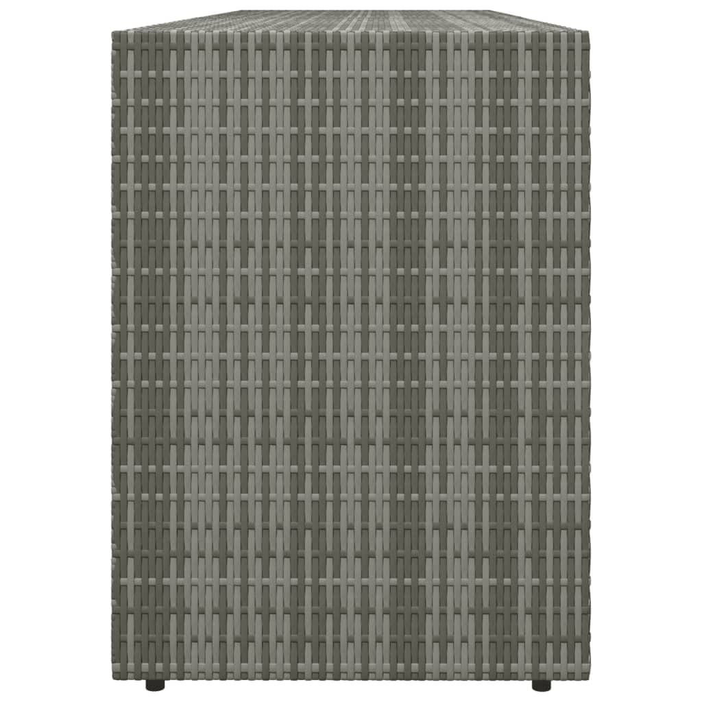 vidaXL Mobile Portaoggetti da Giardino Grigio 198x55,5x80cm Polyrattan