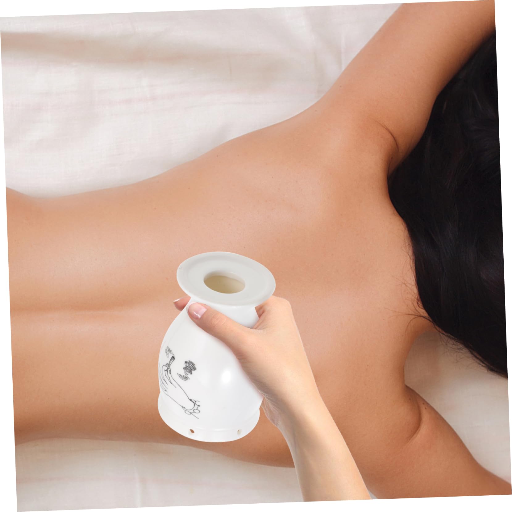 FOMIYES Box Moxibustion Cup Cupping Jar Moxa Heat Tank Moxa Burner Can Moxibustion Tin Vacuum Suction Massage Cups Body Massage Cupping Moxa Cup Moxa Can Moxa Cone Burner White Ceramics