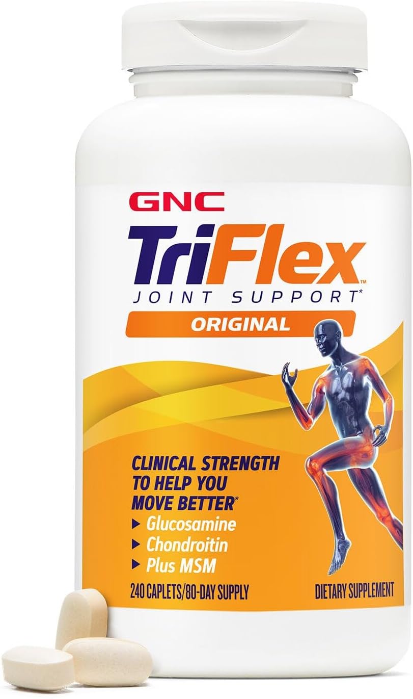 GNC TriFlex, Joint, Bone & Cartilage Health Supplement, Clinical Strength Glucosamine & Chondroitin, MSM, Supports Mobility, Flexibility & Comfort, 240 Caplets