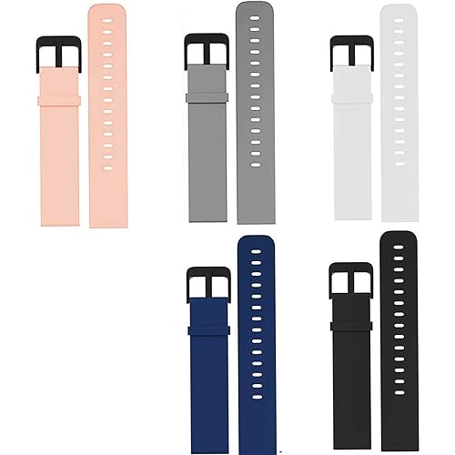 Compatible with Virmee VT3 Bands, YOUkei 20mm Quick Release Watch Soft Silicone Sport Band Compatible with Virmee VT3 Smartwatch (5 Pack)