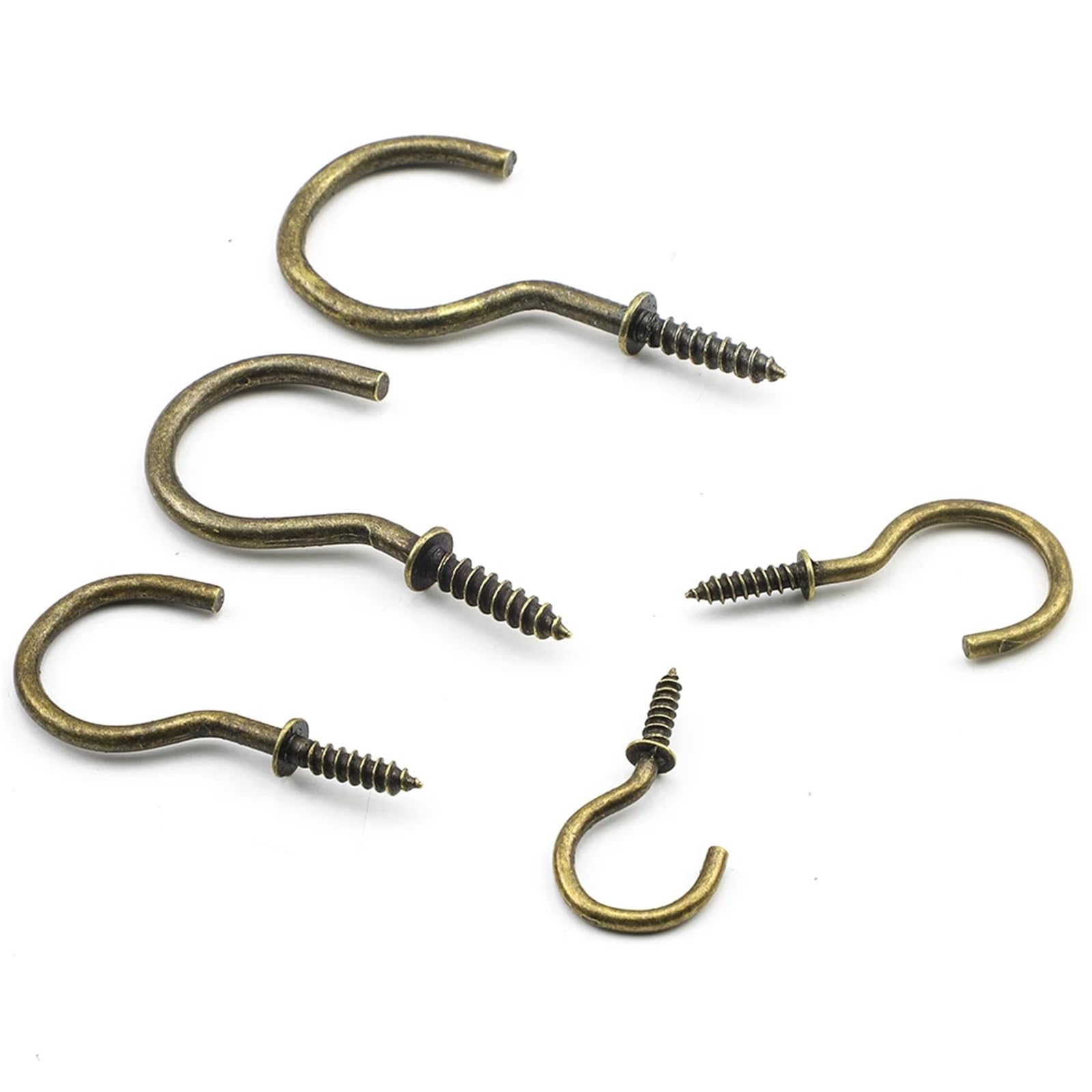Crochets à visser, Lot de 60 vis à crochet en bronze, acier au carbone cuivré, 1/2"-2"(2 inch)