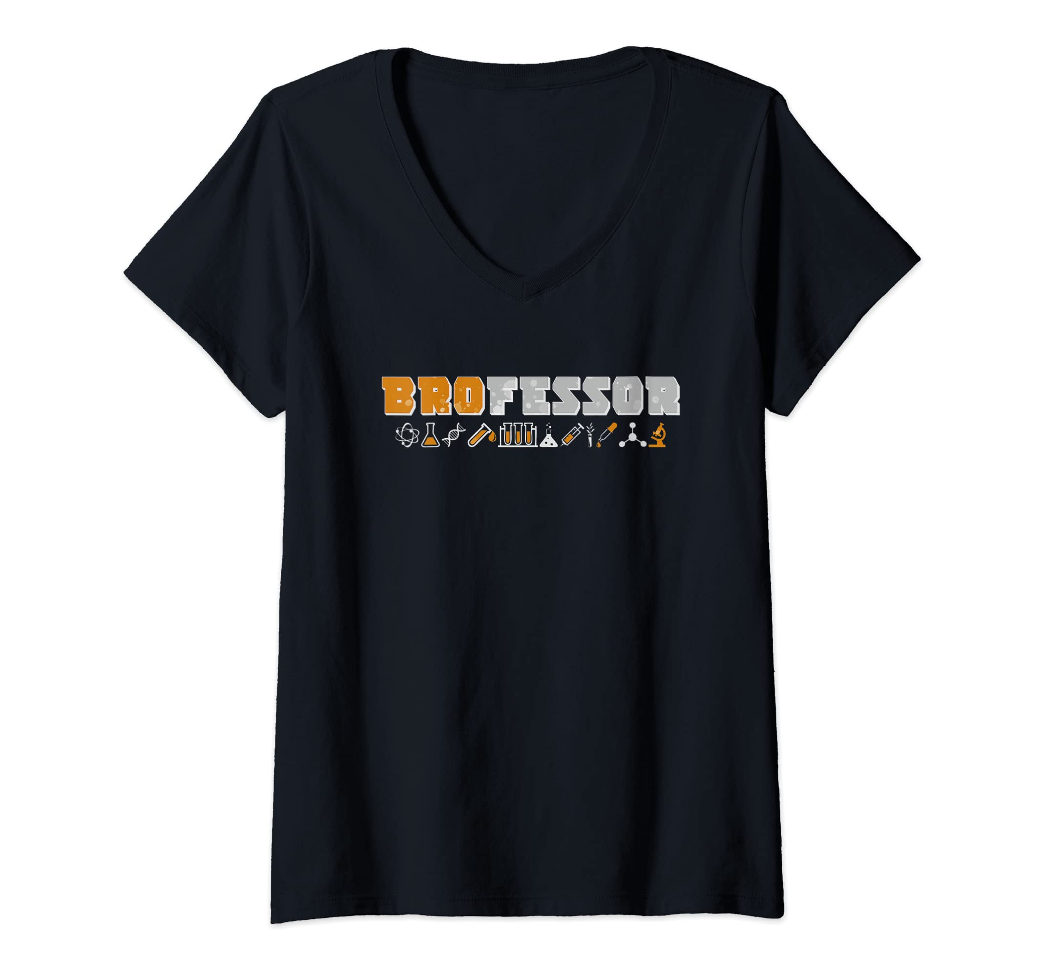 Womens Brofessor - Funny Bro Joke / Gag Gift - Degree in Brology V-Neck T-Shirt