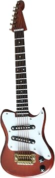 ALANO 15cm Coffee Electric Guitar Model Mini Musical Ornament Electric Guitar Ornament GE23C-15
