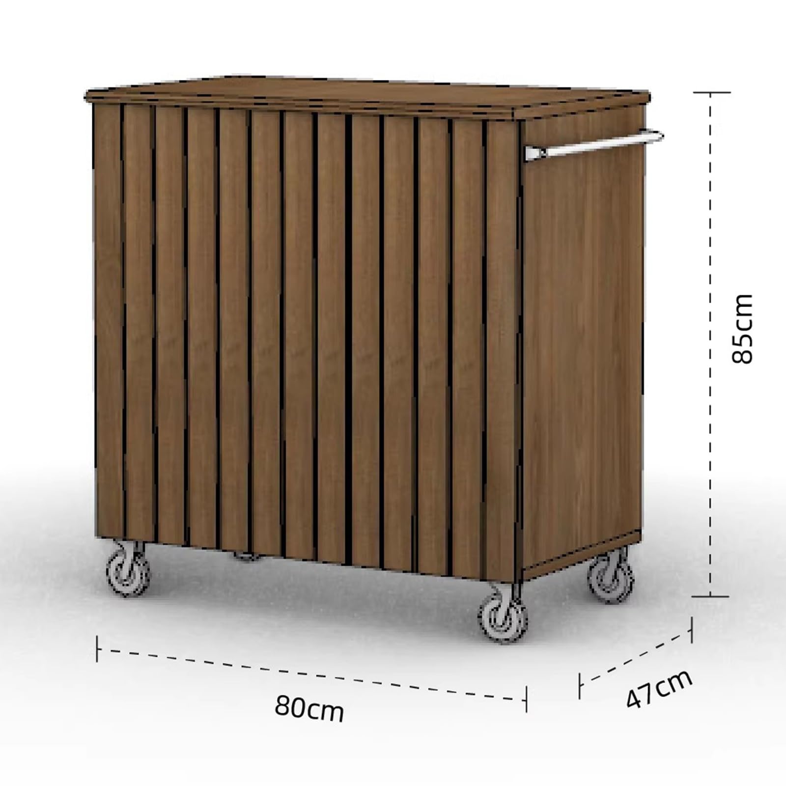 Zf9tBw5sH Unità cucina ad isola Carrello for isola da cucina con rotelle in legno tagliere in acciaio inossidabile e 2 cestelli
