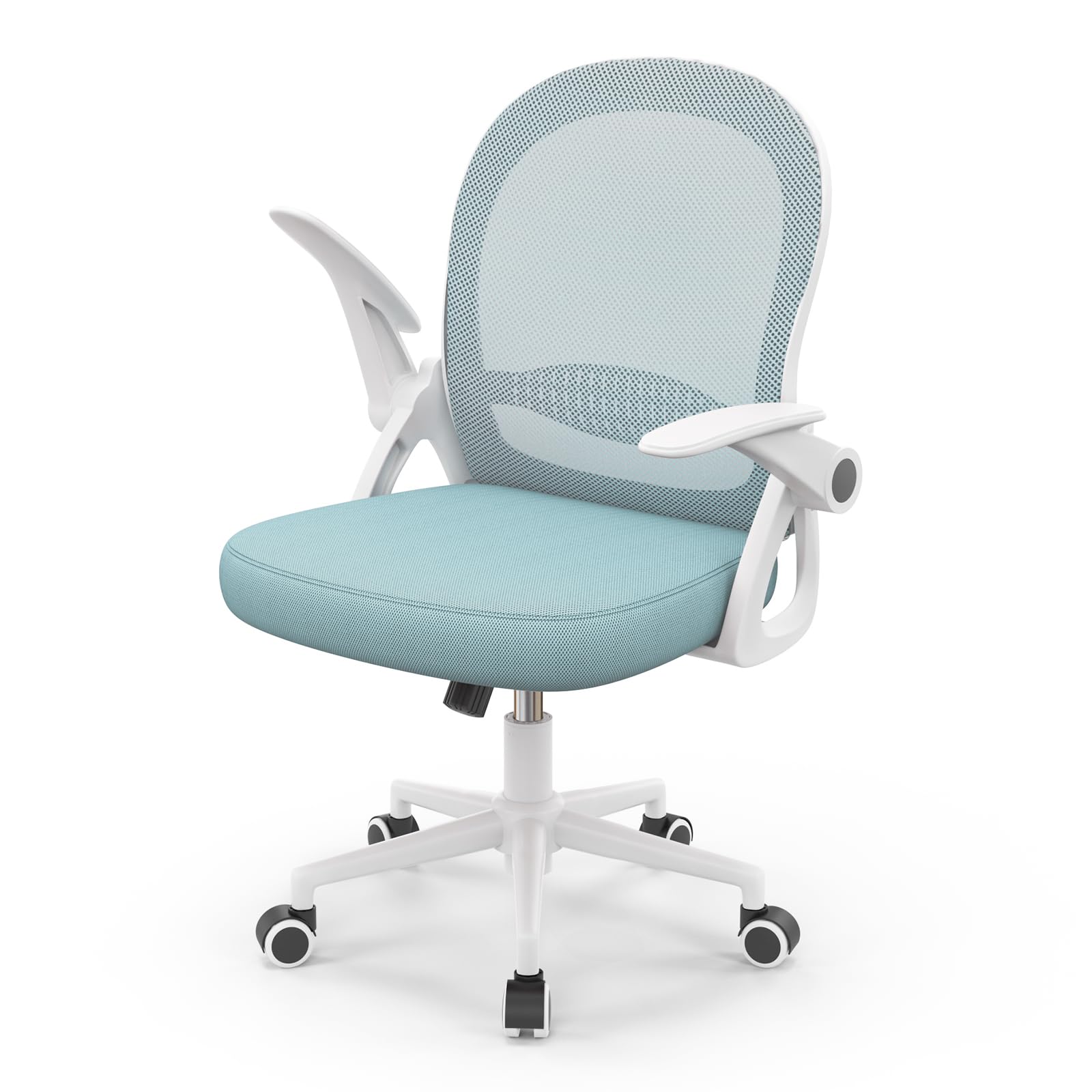 rattantree Ergonomischer Bürostuhl, Schreibtischstuhl mit Atmungsaktiver Rückenlehne, Höhenverstellbarer, Netzstuhl mit Hochklappbaren Armlehnen, Computerstuhl, 360° Drehstuhl für Büro, Zuhause, Rosa