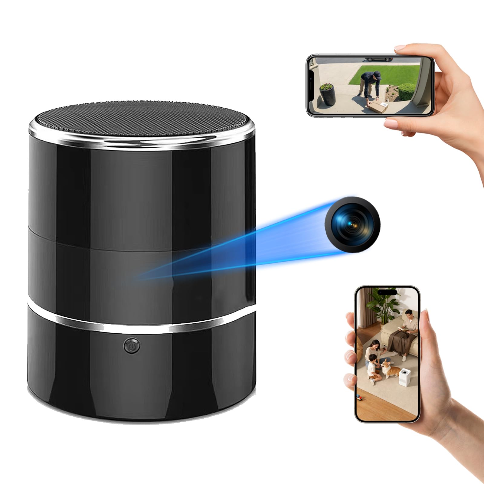 Telecamera Spia Nascosta 1080P HD WiFi Altoparlanti Bluetooth Vista in Tempo Reale Nanny Cam Rilevamento di Movimento Videoregistratore Wireless Spy Cam per Interno
