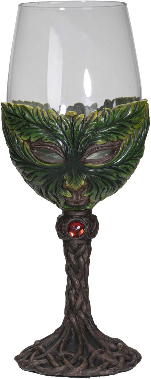 SUMMIT COLLECTION Mythical Forest Spirit Greenman Deity 16 fl oz Wine Glass Stemware Goblet Chalice Kitchen Home Decor
