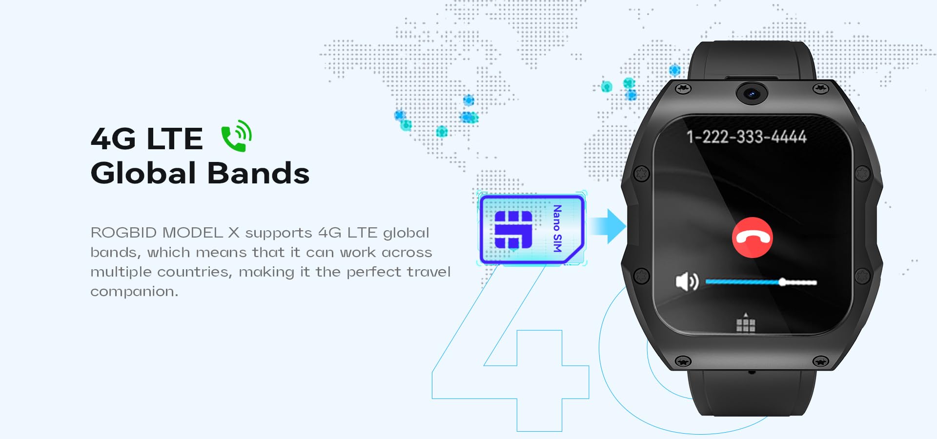 XJC001 4G LTE Android 9.0 Smartwatch 5.0MP 13.0MP Dual Camera 128GB Quad Core WIFI GPS Smart Watch (Nero RAM 4GB ROM 128GB)
