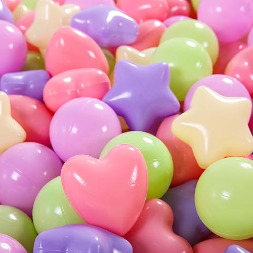 Miniatura 46 de STARBOLO Pelotas de estrella para niños pequeños, 100 unidades, estrellas de 2.55 pulgadas, sin ftalatos, sin BPA, no tóxicas, a prueba