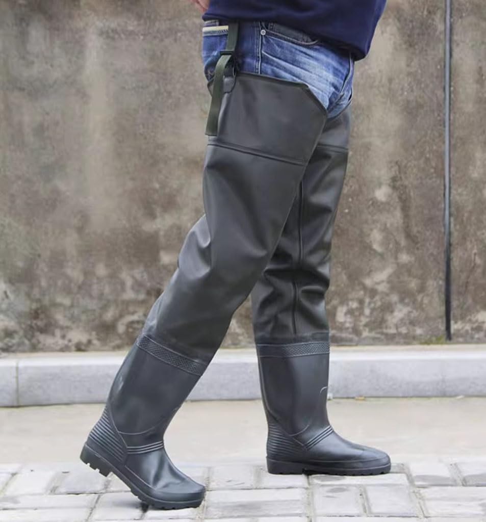 IBOWZ Waders Pesca Pantaloni da Pescatore Hip Waders con Un'Altezza di 80 cm e Stivali da Pescatore Resistenti all'Usura, usati per la Pesca/Caccia