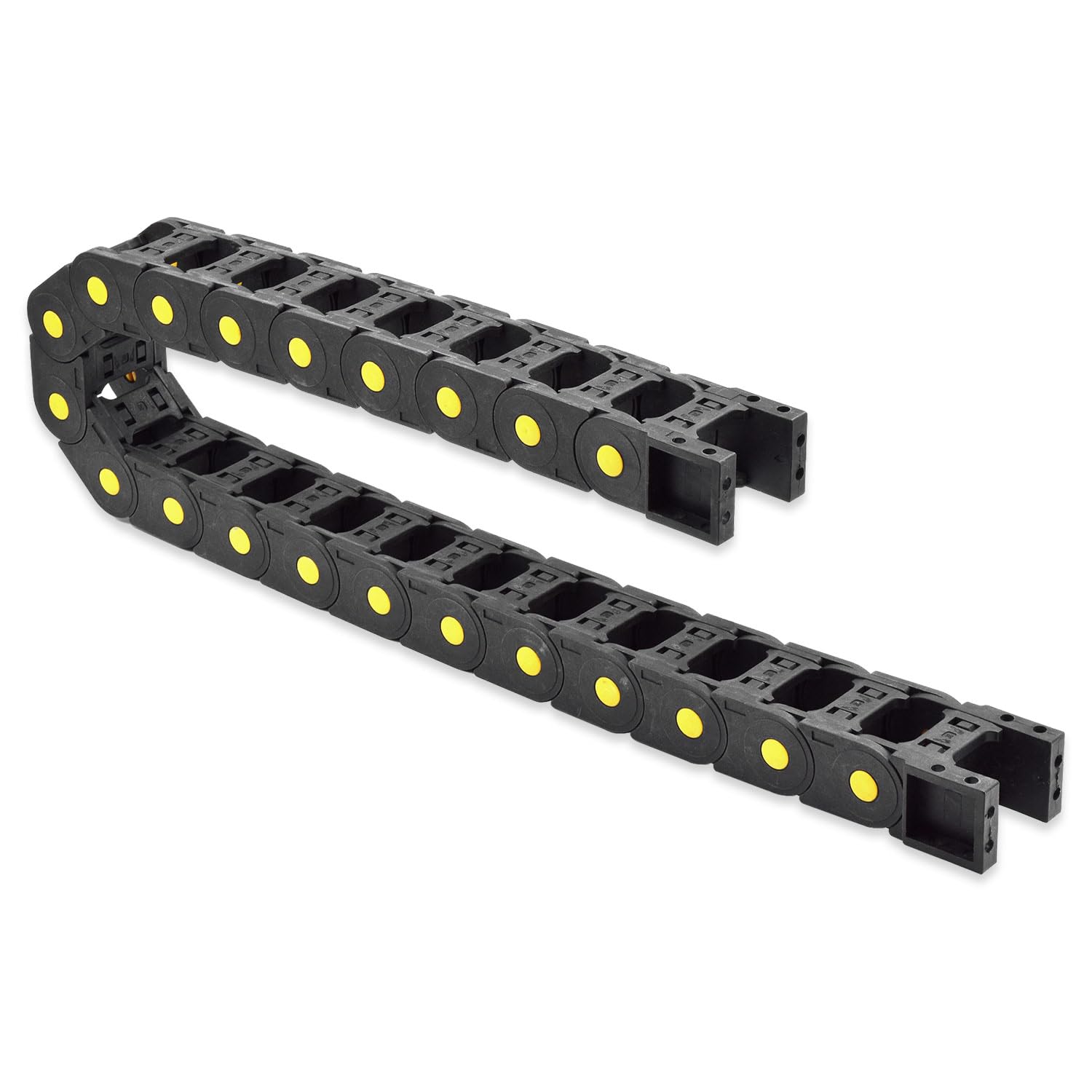 Catena di traino in plastica tipo aperto con terminali R75 25 x 38 mm L1000 mm per fresatrici elettriche CNC