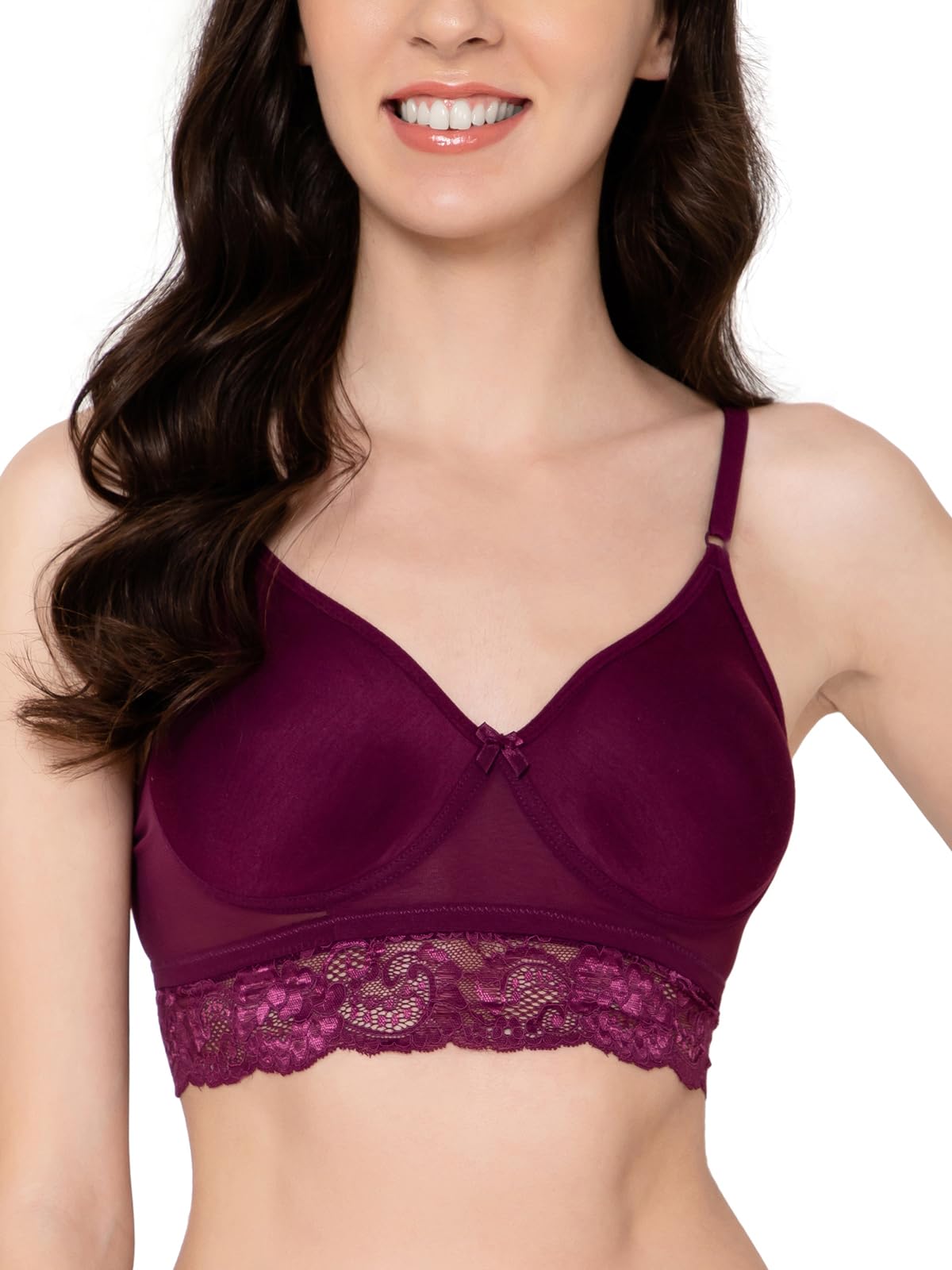 Clovia Women's Cotton Unpadded Non-Wired Full Cup Bralette Bra, purple, 38D