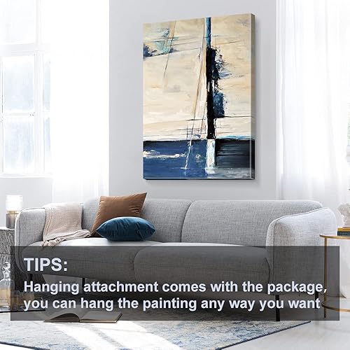 Miniatura 354 de Lienzo artístico para pared, pinturas de arte abstracto, fantasía azul, grafiti colorido sobre fondo blanco; decoración artística moderna para sala