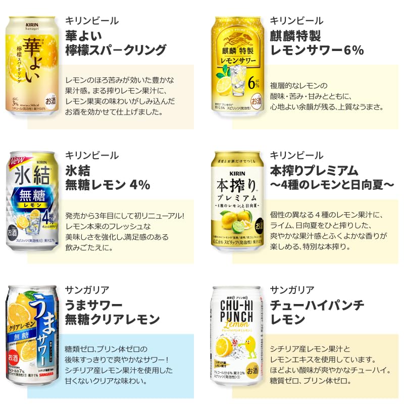 Amazon.co.jp: 缶チューハイ レモン 飲み比べ アソートセット 24種類
