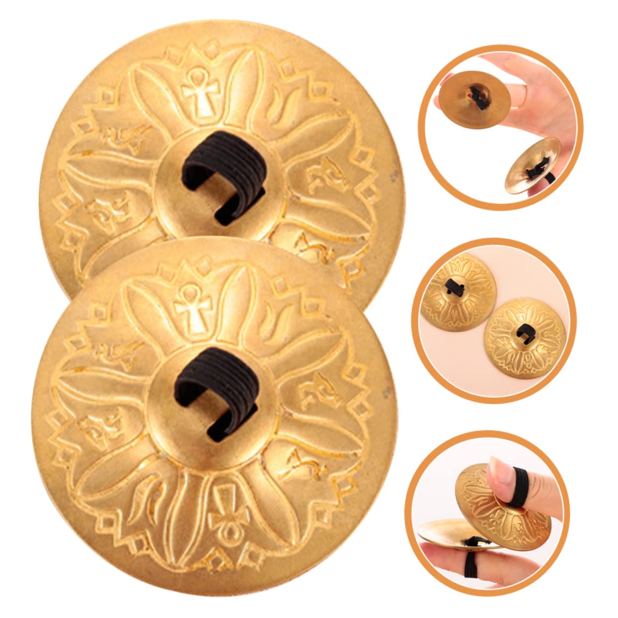 Milisten 1 Par Mini Platillo De Dedo Instrumento Musical De Percusión Platillos De Pulgar Danza Del Vientre Instrumento De Percusión De Dedo Platillos De Dedo India Adulto Cobre Niño