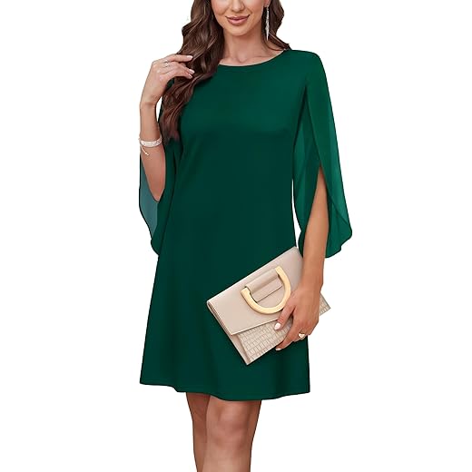 RUMIA Womens Cocktail Dresses Flutter Sleeve Wedding Guest Dresses for Women 2025 Trendy