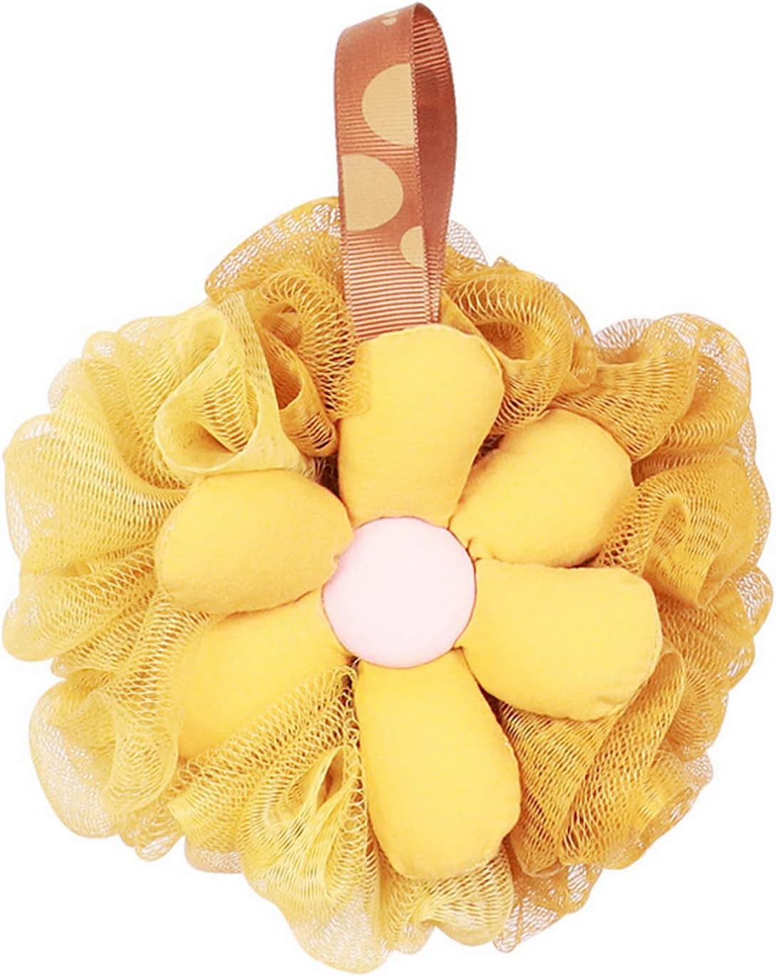 tinysiry Bath Sponges, Soft Friendly to Skin Flower Decor Bath Loofahs, Mesh Balls
