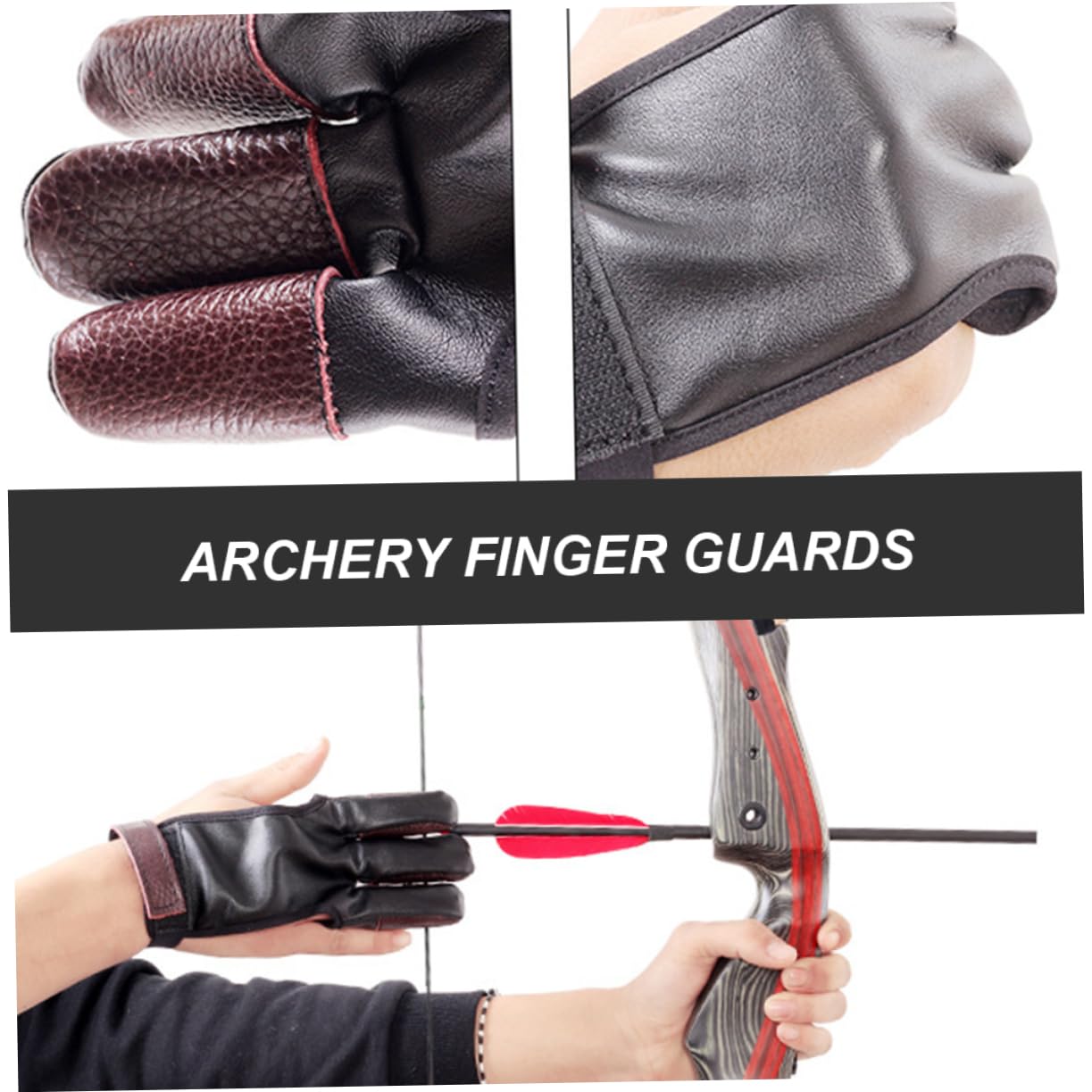 BESPORTBLE Guanti da Dito Bersaglio Guardia della Porta Bulloni Guanto Arco Ricurvo Stabilizzatore Presa Cuore Appendiabiti Guardia di Tiro con L'Arco Spillo Arco e Guanti Motosega Pu Coffee