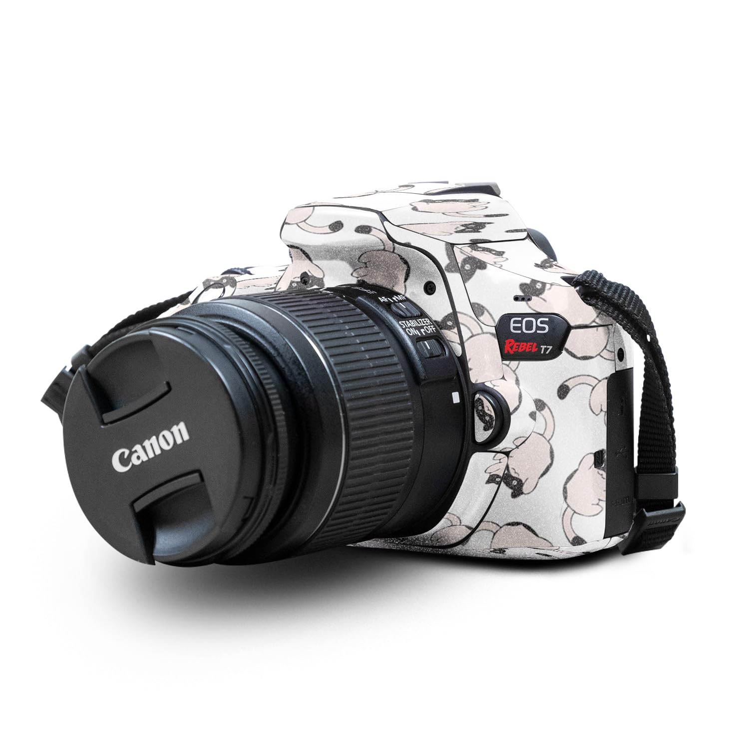 Glossy Glitter Skin Compatible with Canon EOS Rebel T7 Camera - Raining Cats - Premium 3M Vinyl Protective Wrap Decal Cover - Easy to Apply | Crafted in The USA by MightySkins