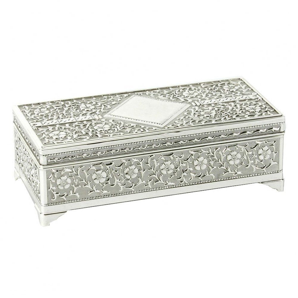 SophiaSophia JTB100 Silver Plated Trinket Box in Antique Style With Feet