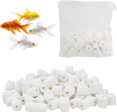 giteo bedding Aquarium Filtermedien, Bio-Bälle Keramikringe Set mit Reißverschlu