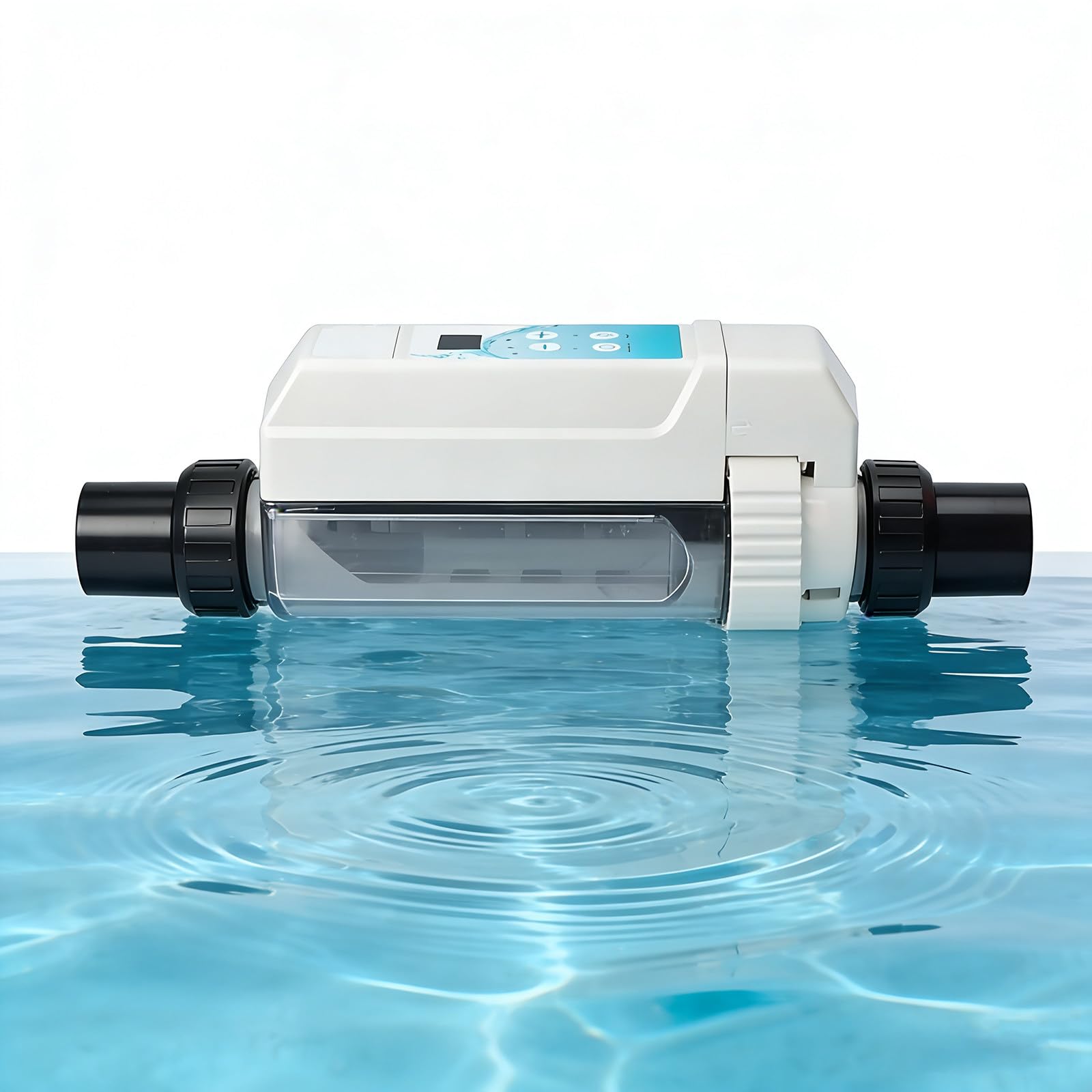 Clear Saltwater Pool Chlorine Generator, Automatic Salt Water Chlorination System for Swimming Pools, Saltwater Chlorine Generation Machine for Spas and Hot Tubs 100m³Pool