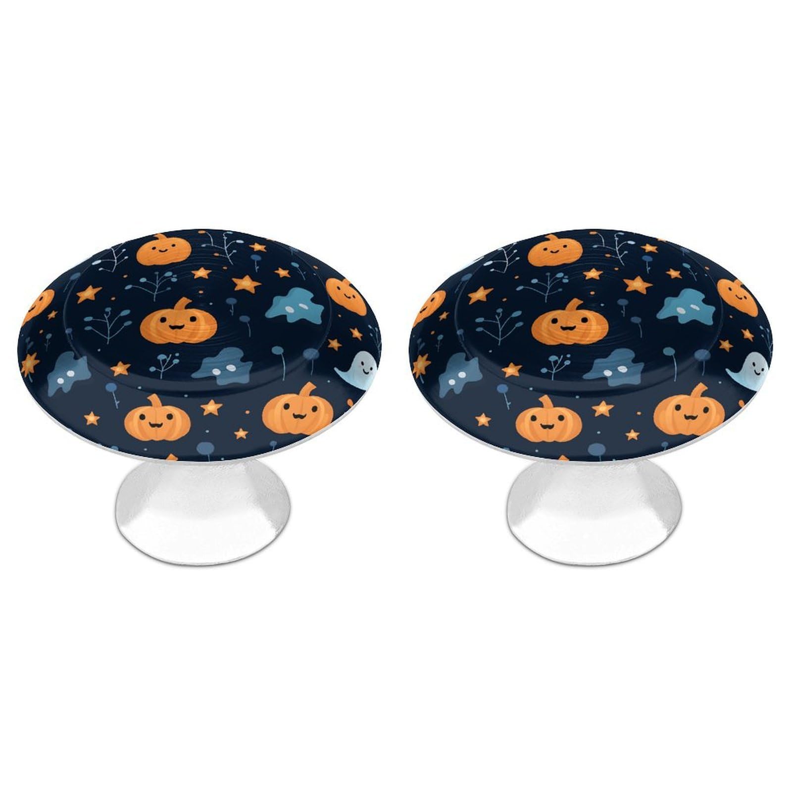 FekiLoot Ghosts and Pumpkins Cabinet Knob Kitchen Drawer Knob Stainless Steel Round Drawer Pulls Modern Cabinet Hardware Vintage Dresser Drawer for Kitchen Bathroom Closet Dresser Cabinets